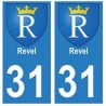 31 Revel ville autocollant plaque blason stickers
