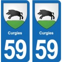 59 Comines blason autocollant plaque stickers ville
