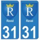31 Revel ville autocollant plaque blason stickers