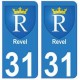 31 Revel ville autocollant plaque blason stickers