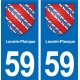59 Comines blason autocollant plaque stickers ville