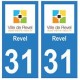 31 Revel ville autocollant plaque blason stickers