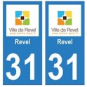 31 Revel ville autocollant plaque blason stickers