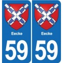 59 Comines blason autocollant plaque stickers ville