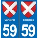 59 Comines blason autocollant plaque stickers ville