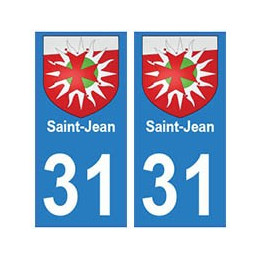 31 Saint-Jean ville autocollant plaque blason stickers