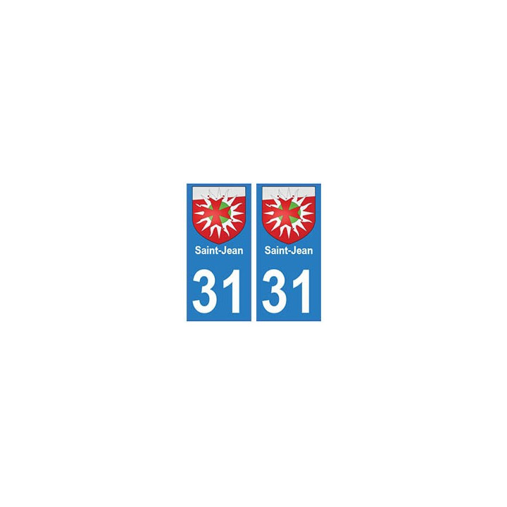 31 Saint-Jean ville autocollant plaque blason stickers