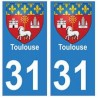31 Toulouse ville autocollant plaque blason stickers