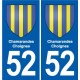 52 Wassy blason autocollant plaque stickers ville