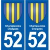 52 Chamarandes-Choignes stemma adesivo piastra adesivi città