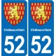 52 Wassy blason autocollant plaque stickers ville