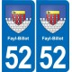 52 Wassy blason autocollant plaque stickers ville