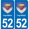 52 Wassy blason autocollant plaque stickers ville