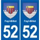 52 Wassy blason autocollant plaque stickers ville