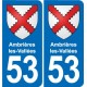 53 Mayenne blason autocollant plaque stickers ville