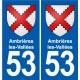 53 Mayenne blason autocollant plaque stickers ville