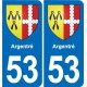 53 Mayenne blason autocollant plaque stickers ville