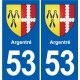 53 Mayenne blason autocollant plaque stickers ville