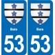 53 Mayenne blason autocollant plaque stickers ville