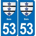 53 Mayenne blason autocollant plaque stickers ville