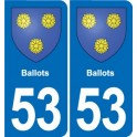 53 Mayenne blason autocollant plaque stickers ville