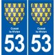 53 Mayenne blason autocollant plaque stickers ville