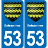 53 Mayenne blason autocollant plaque stickers ville