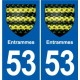 53 Mayenne blason autocollant plaque stickers ville