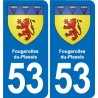 53 Mayenne blason autocollant plaque stickers ville
