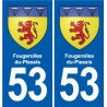 53 Fougerolles-du-Plessis blason autocollant plaque stickers ville