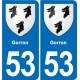 53 Mayenne blason autocollant plaque stickers ville