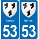 53 Mayenne blason autocollant plaque stickers ville