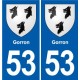 53 Mayenne blason autocollant plaque stickers ville