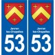 53 Mayenne blason autocollant plaque stickers ville