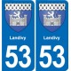 53 Mayenne blason autocollant plaque stickers ville