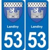 53 Mayenne blason autocollant plaque stickers ville
