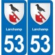 53 Mayenne blason autocollant plaque stickers ville