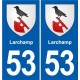53 Mayenne blason autocollant plaque stickers ville
