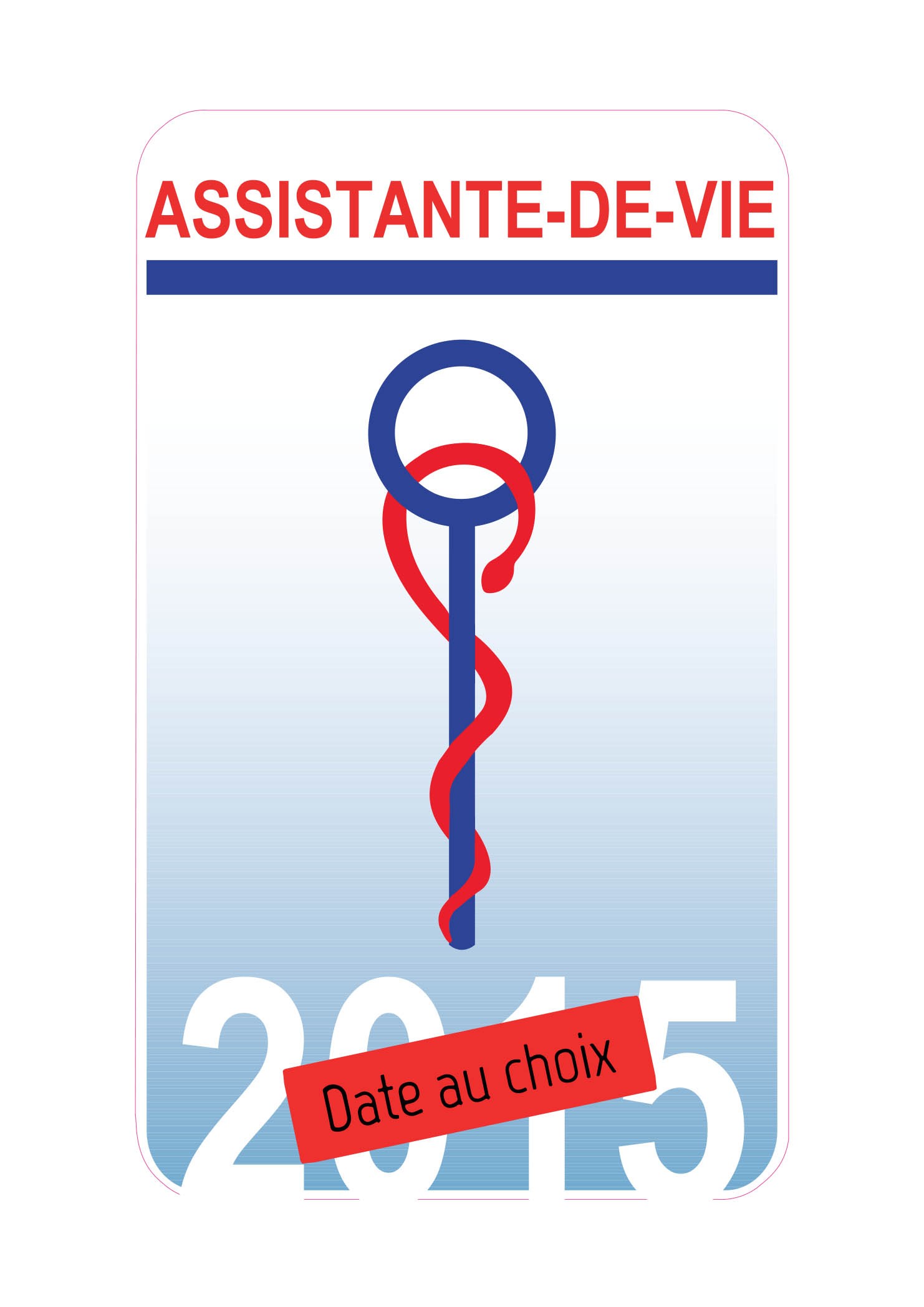 ASSISTANTE DE VIE A DOMICILE CADUCEE 9CM AUTOCOLLANTS STICKER AA126 