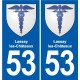 53 Mayenne blason autocollant plaque stickers ville