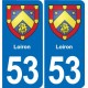 53 Mayenne blason autocollant plaque stickers ville