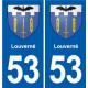 53 Mayenne blason autocollant plaque stickers ville