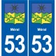 53 Mayenne blason autocollant plaque stickers ville