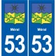 53 Mayenne blason autocollant plaque stickers ville