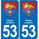 53 Mayenne blason autocollant plaque stickers ville