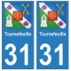 31 Tournefeuille ville autocollant plaque blason stickers