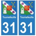 31 Tournefeuille ville autocollant plaque blason stickers