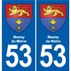 53 Mayenne blason autocollant plaque stickers ville