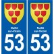 53 Mayenne blason autocollant plaque stickers ville