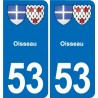 53 Mayenne blason autocollant plaque stickers ville